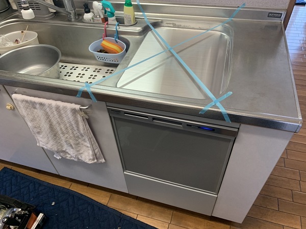サンウェーブトップオープン食洗機取替え　食洗機設置